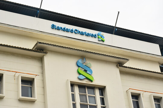 Standard Chartered Bank Facade In Kota Kinabalu, Malaysia