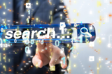 search bar engine touch digital 3d