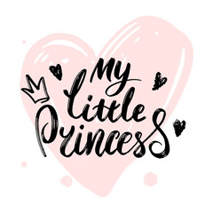 Lettering for cards "My little princess", children's albums, gender parties for boy and girl. 