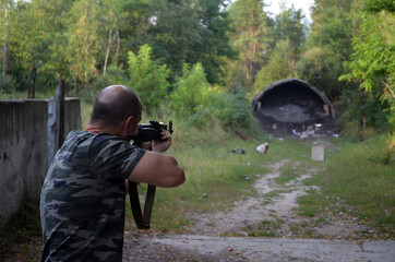 Unformal shooting range near Kiev.Kiev Region, Ukraine