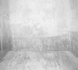 interior room with grunge white wall and floor