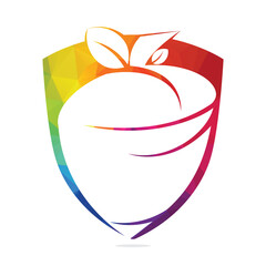 Creative Acorn Concept Logo Design Template. Shield Acorn logo illustration vector template.	