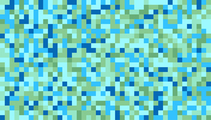 Pattern of blue, green square background, square seamless pattern, vector.