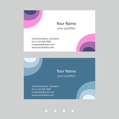 Editable business card template. Simple design in two color schemes.