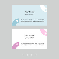 Editable business card template. Simple design in two color schemes.