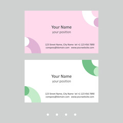 Fototapeta premium Editable business card template. Simple design in two color schemes.