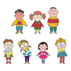 クリスマスを祝う子どもたち　イラスト