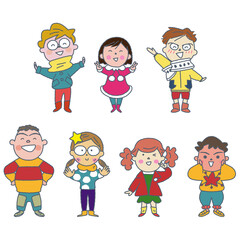 クリスマスを祝う子どもたち　イラスト