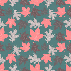 Autumn leaves seamless pattern.Great for scrapbooking,wrapping paper,textile,fabric,ceramic motifs.