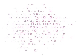 Light Pink, Blue vector pattern with spheres, squares.