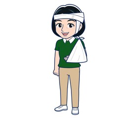 Beautiful woman in a green clothes