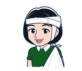 Beautiful woman in a green clothes