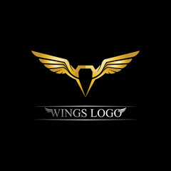 Black gold wing logo symbol for a professional designer