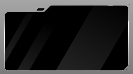 Sci fi metal monitor black glass screen © Suppachok N