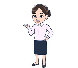 Housewife who came in a pink Y-shirt