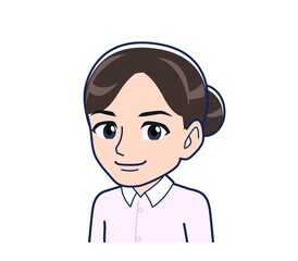 Housewife who came in a pink Y-shirt