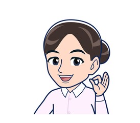 Housewife who came in a pink Y-shirt