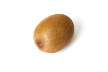 Whole kiwi fruit isolated on white background. Clipping Path. Full depth of field.