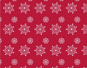 雪の結晶パターン素材（レッド）