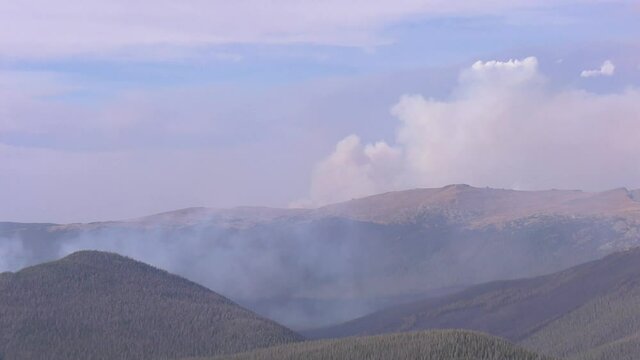 Smoke from Cameron Peak wildfire in Colorado