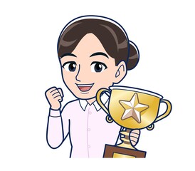 Housewife who came in a pink Y-shirt