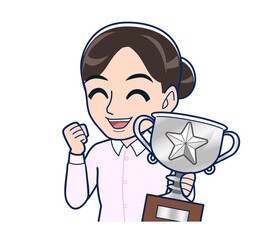 Housewife who came in a pink Y-shirt