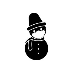 snowman icon using a mask. winter symbol. Design template vector