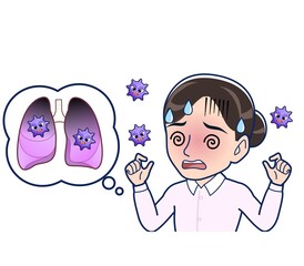 Housewife who came in a pink Y-shirt