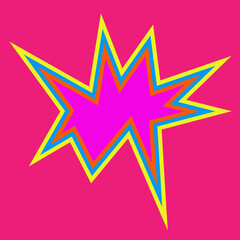 Obraz premium An abstract neon burst talk bubble background image.