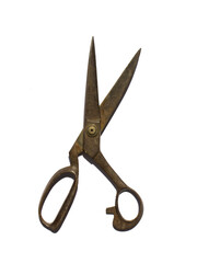 Scissors hand-operated cutting instruments. Scissors for cutting paper and thin materials, object is isolated on white background . 
