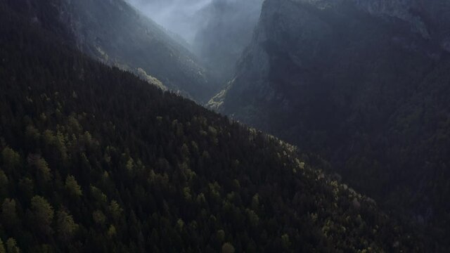 Drone Video: fog montain in Kosovo Nature