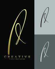 Set Elegant Letter A D Handwriting Signature Logo Design Template