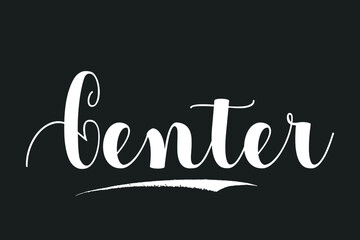 Center Bold Calligraphy White Color Text On Dork Grey Background