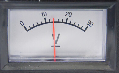 Close up of Analog voltmeter