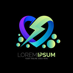 Love and thunder logo template, Power and energy logos