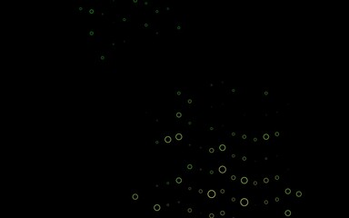Dark Green vector backdrop with dots.