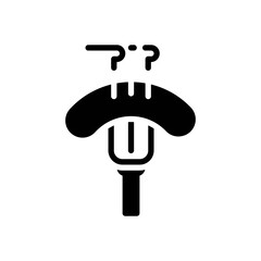 sausage icon in glyph style isolated on white background. EPS 10