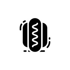 sausage icon in glyph style isolated on white background. EPS 10