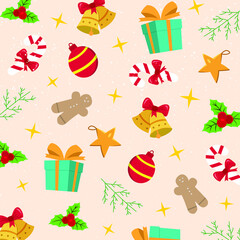 seamless pattern with christmas gifts