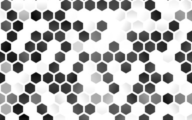 Light Silver, Gray vector pattern with colorful hexagons.