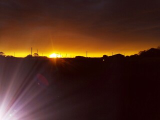 sunset over the river