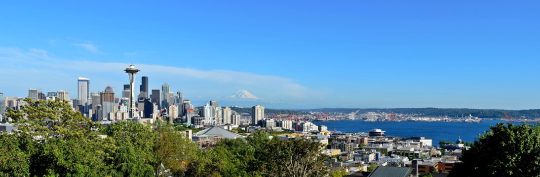 Panoramic View of Seattle Skyline Panorama