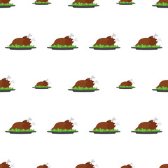 Seamless pattern with fried chicken. Suitable for backgrounds, postcards, and wrapping paper. Vector.