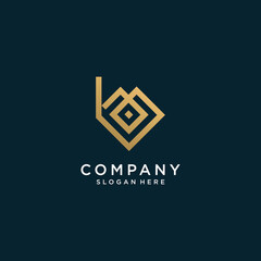 Letter logo with initial B, modern, golden, abstract, company, business, Premium Vector part 3