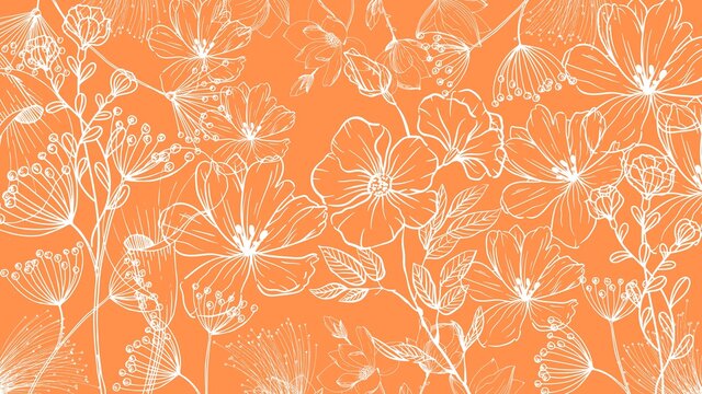 orange floral pattern