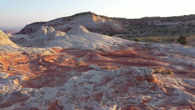 Bizarre and alien landscape from a drone at White Pocket in Arizona