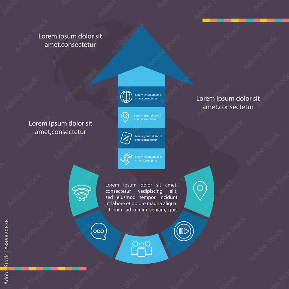 Poster infographic elements design with arrow and business related icons