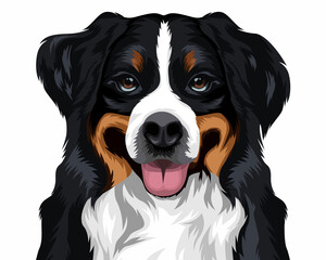 mountain dog illustration amazing artwork on isolated white background
