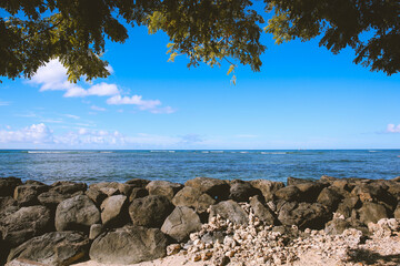 Fototapeta na wymiar Kahanamoku Beach, Waikiki, Honolulu, Hawaii