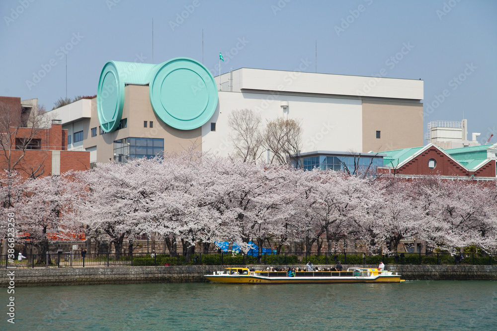 Sticker 大阪造幣局と桜